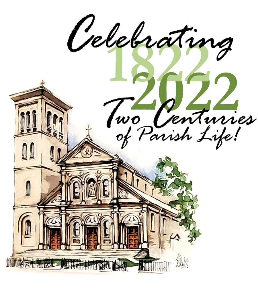 Image of Basilica and 200th Anniversary graphic