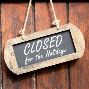 closed for the holidays sign small